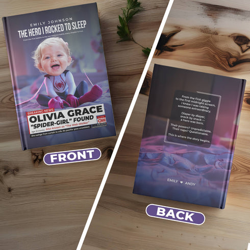 Personalized Spider-Girl Baby Notebook – Custom Photo, Name & Superhero Story Keepsake